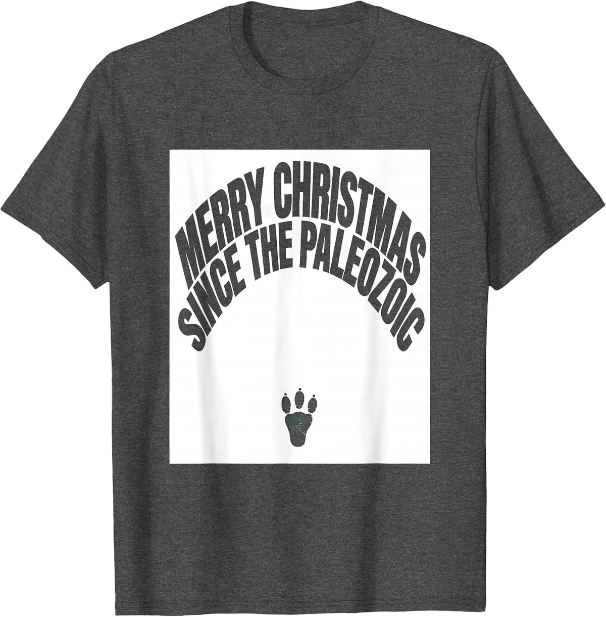 Men's Merry Christmas Since The Paleozoic Funny Dinosaur Lover T-Shirt - Dark Heather Grey