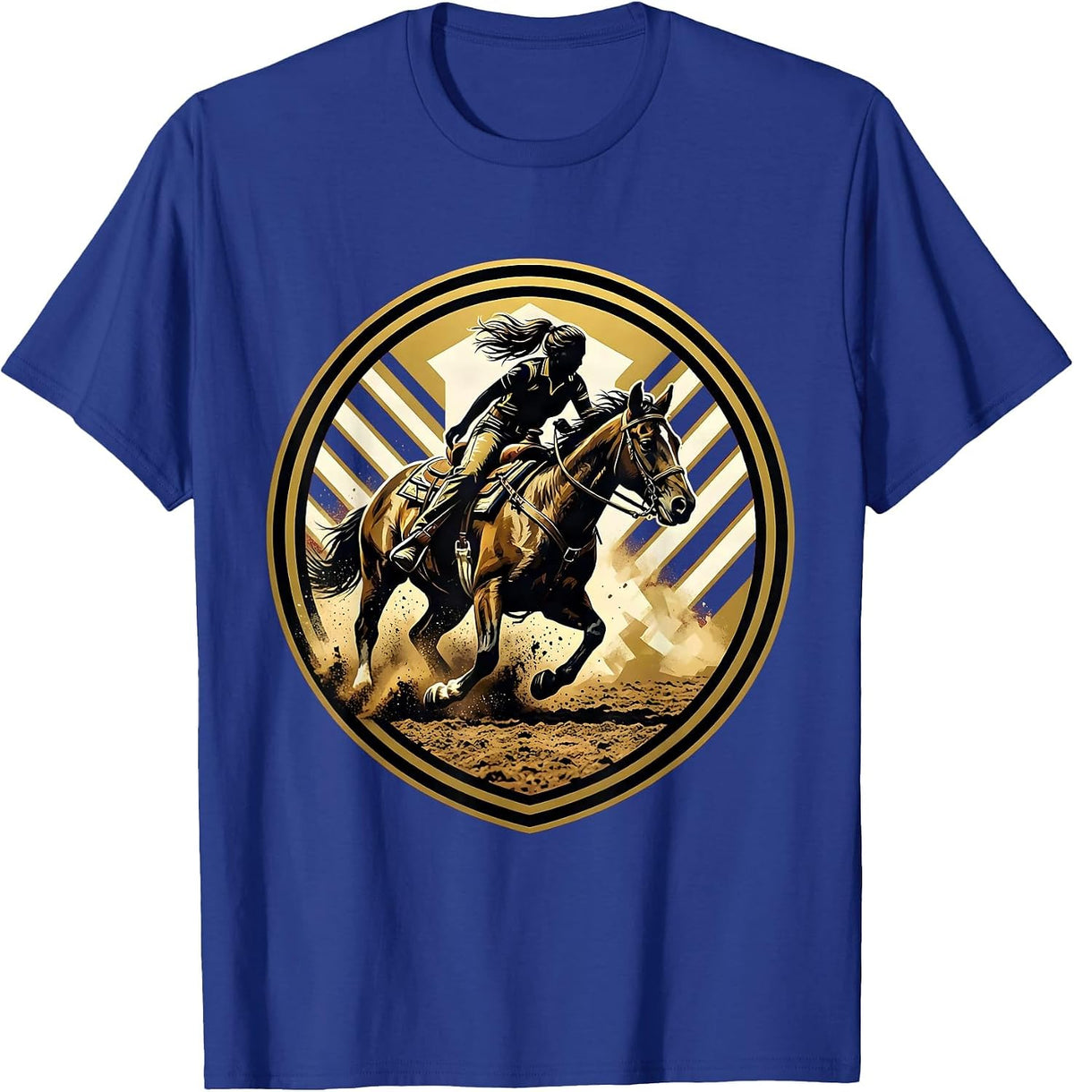 Men's Rodeo Barrel Racer Dusty Arena Graphic T-Shirt - Royal Blue