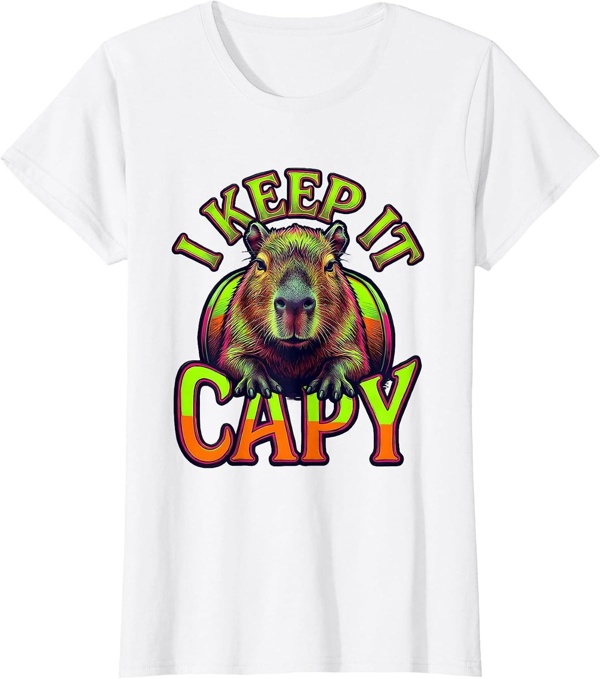 I Keep It Capy Funny Capybara Meme Animal Humor T-Shirt - White