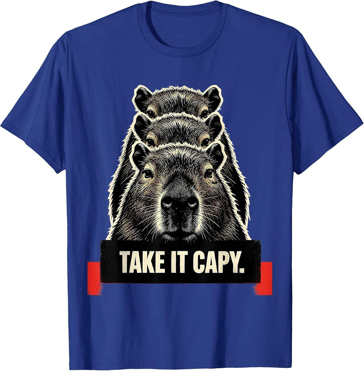 take it capy Funny Capybara Gamer Meme Humor T-Shirt - Royal Blue