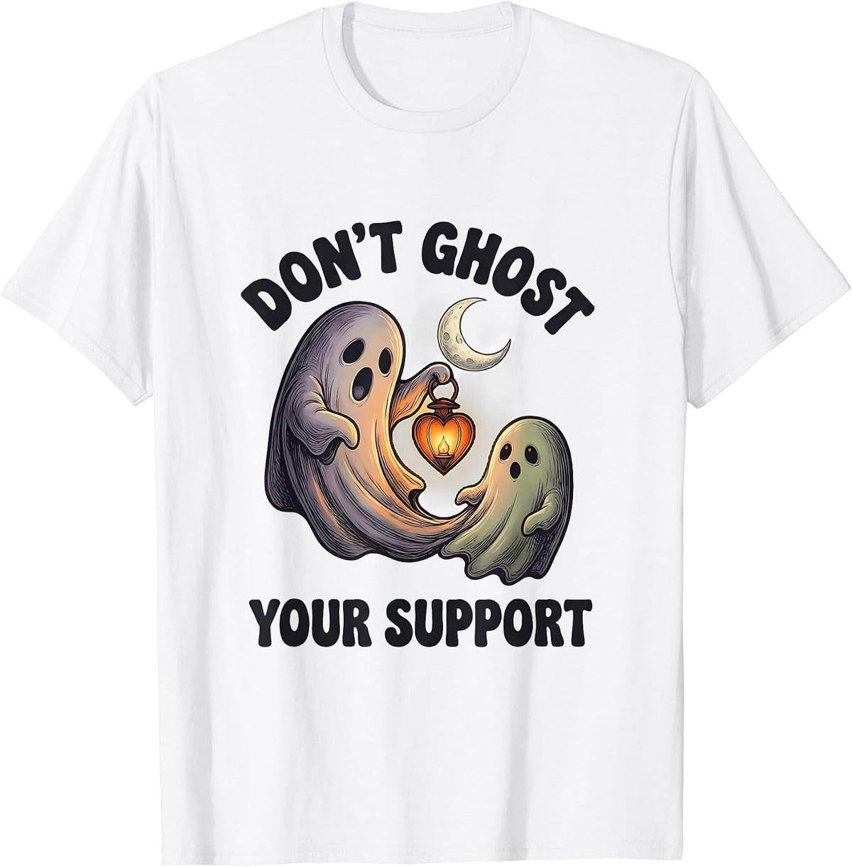 Men's Don't Ghost Your Support Funny Ghost Mental Health Halloween T-Shirt - White