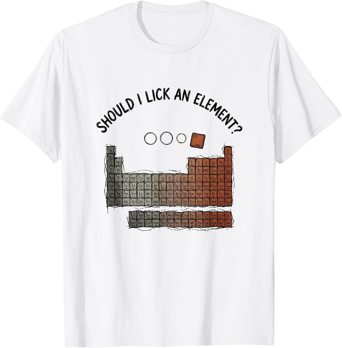 Men's Should I Lick An Element Funny Periodic Table Science T-Shirt - White