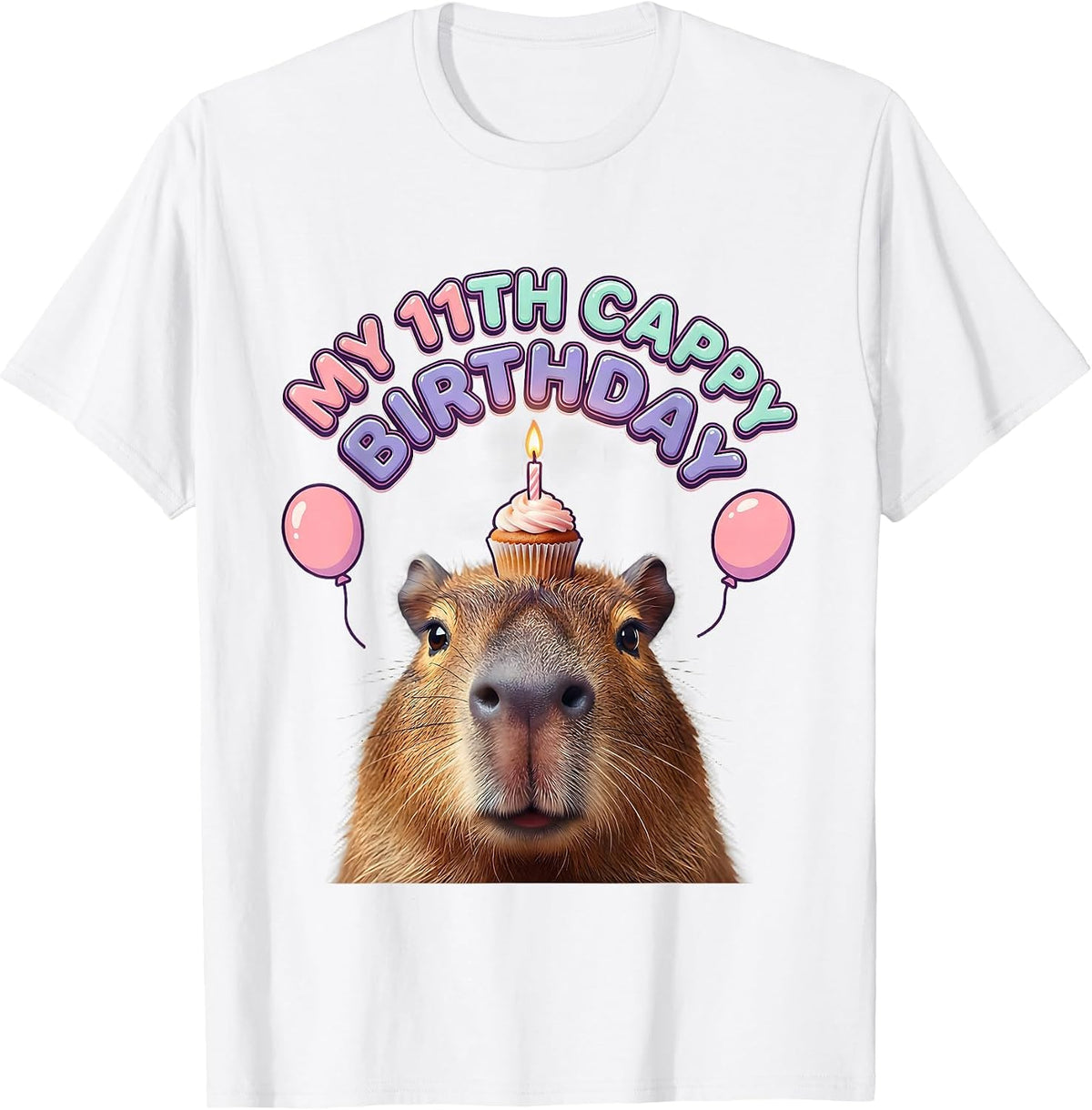 Men's My 11th Cappy Birthday Cute Kawaii Capybara Birthday Gift T-Shirt - White