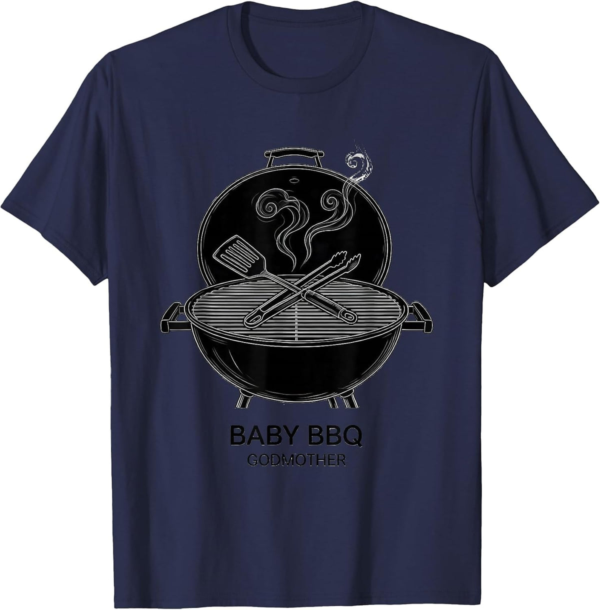 Baby BBQ Godmother Funny Matching Family Reunion T-Shirt - Navy Blue