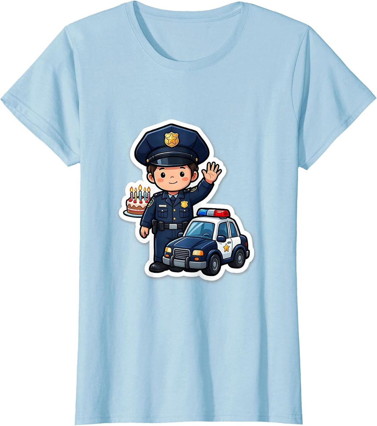 Women's Future Police Officer Birthday Toddler Party Role Play T-Shirt - Baby Blue