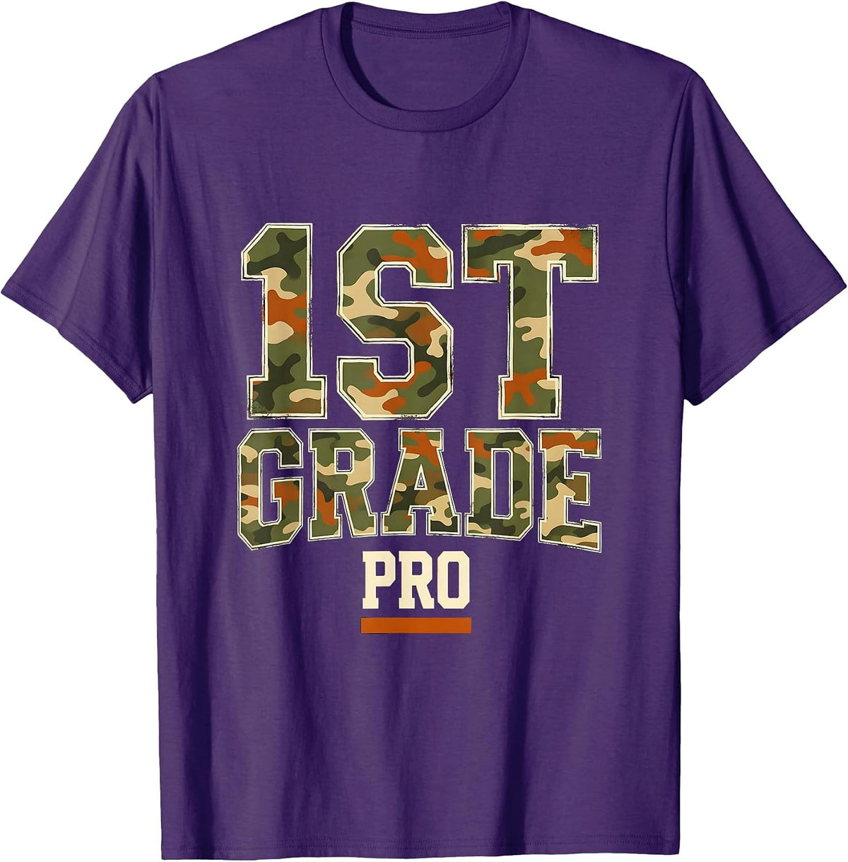Men's 1st Grade Pro Camo First Grade Boy Back To School T-Shirt - Purple