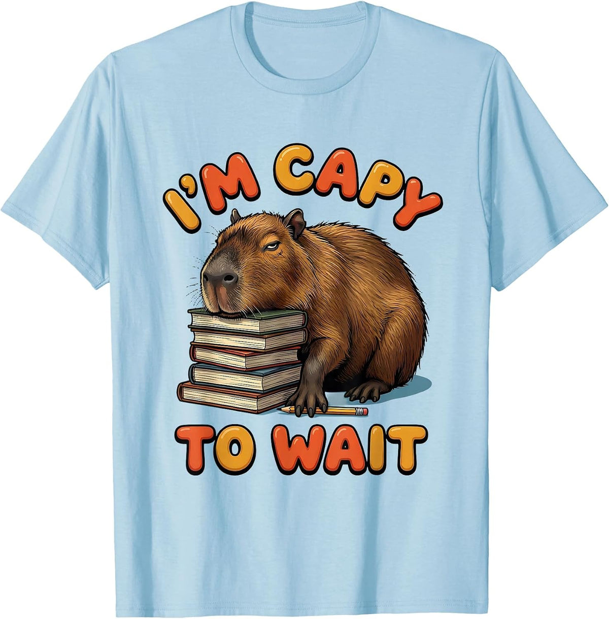 Men's I'm Capy To Wait Funny Capybara Gamer Kawaii Humor T-Shirt - Baby Blue