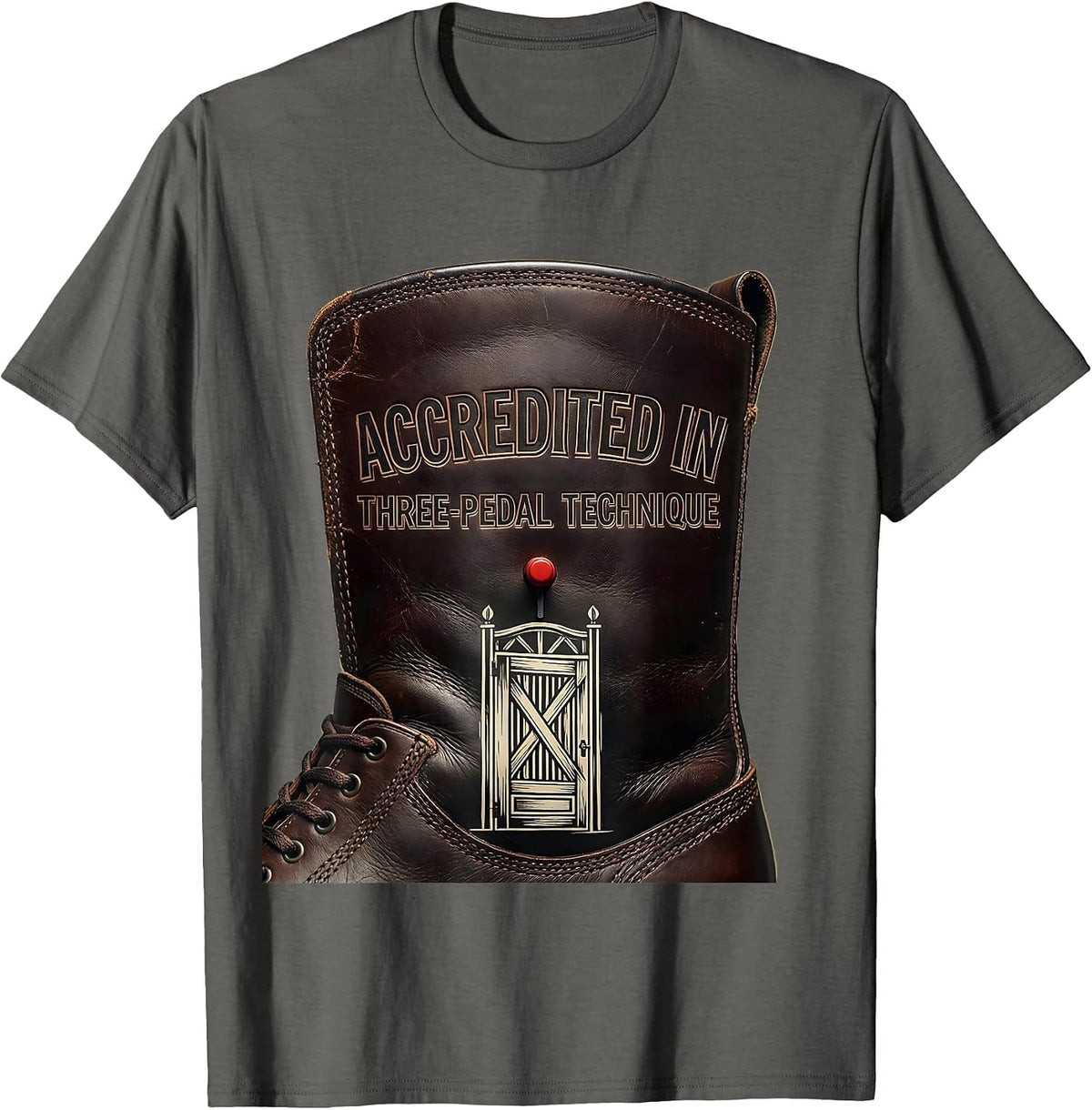 Accredited In Three-Pedal Technique Vintage Stick Shift Car T-Shirt - Asphalt Grey