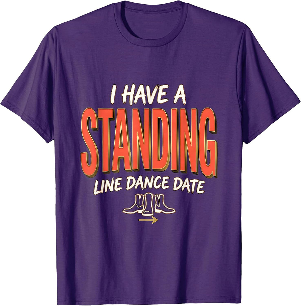 Men's I Have A Standing Line Dance Date Funny Line Dance Group T-Shirt - Purple
