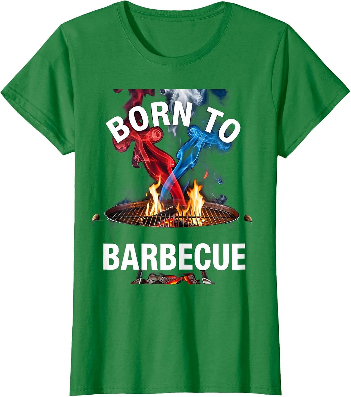 Born to Barbecue Labor Day Grilling Design T-Shirt - Kelly Green
