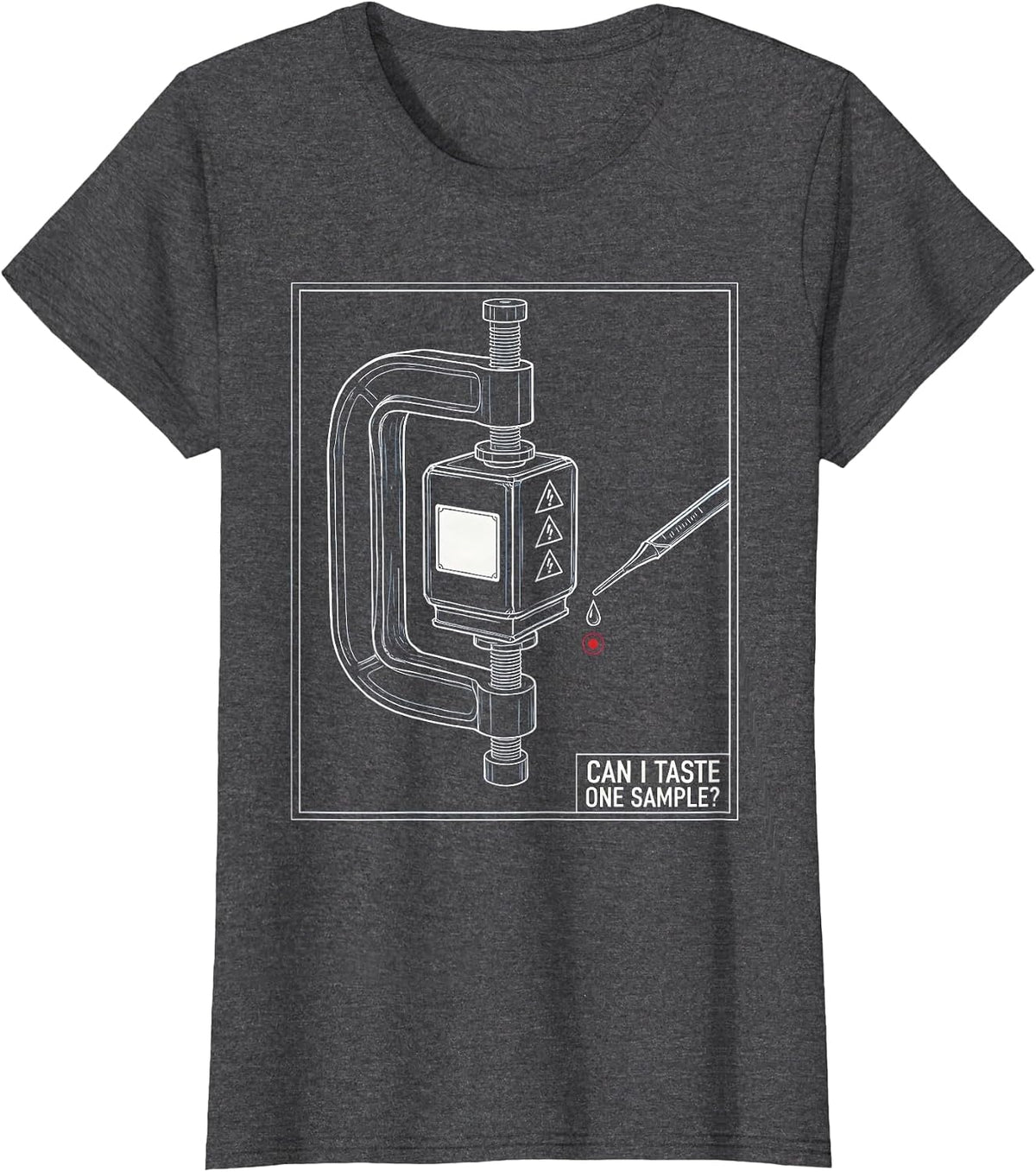 Women's Can I Taste One Sample Funny Periodic Table Science Teacher T-Shirt - Dark Heather Grey