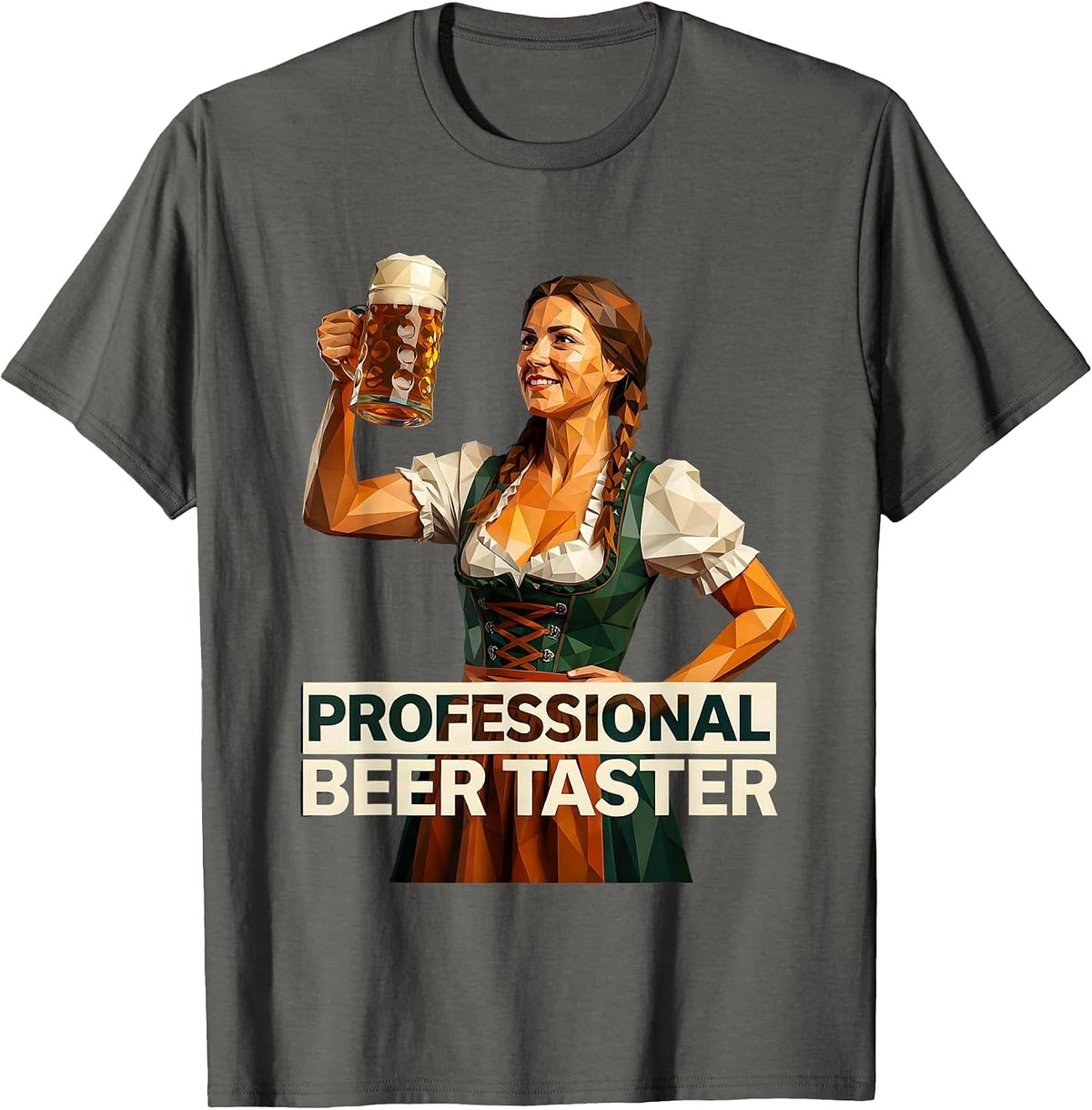 Professional Beer Taster Oktoberfest Design T-Shirt - Asphalt Grey