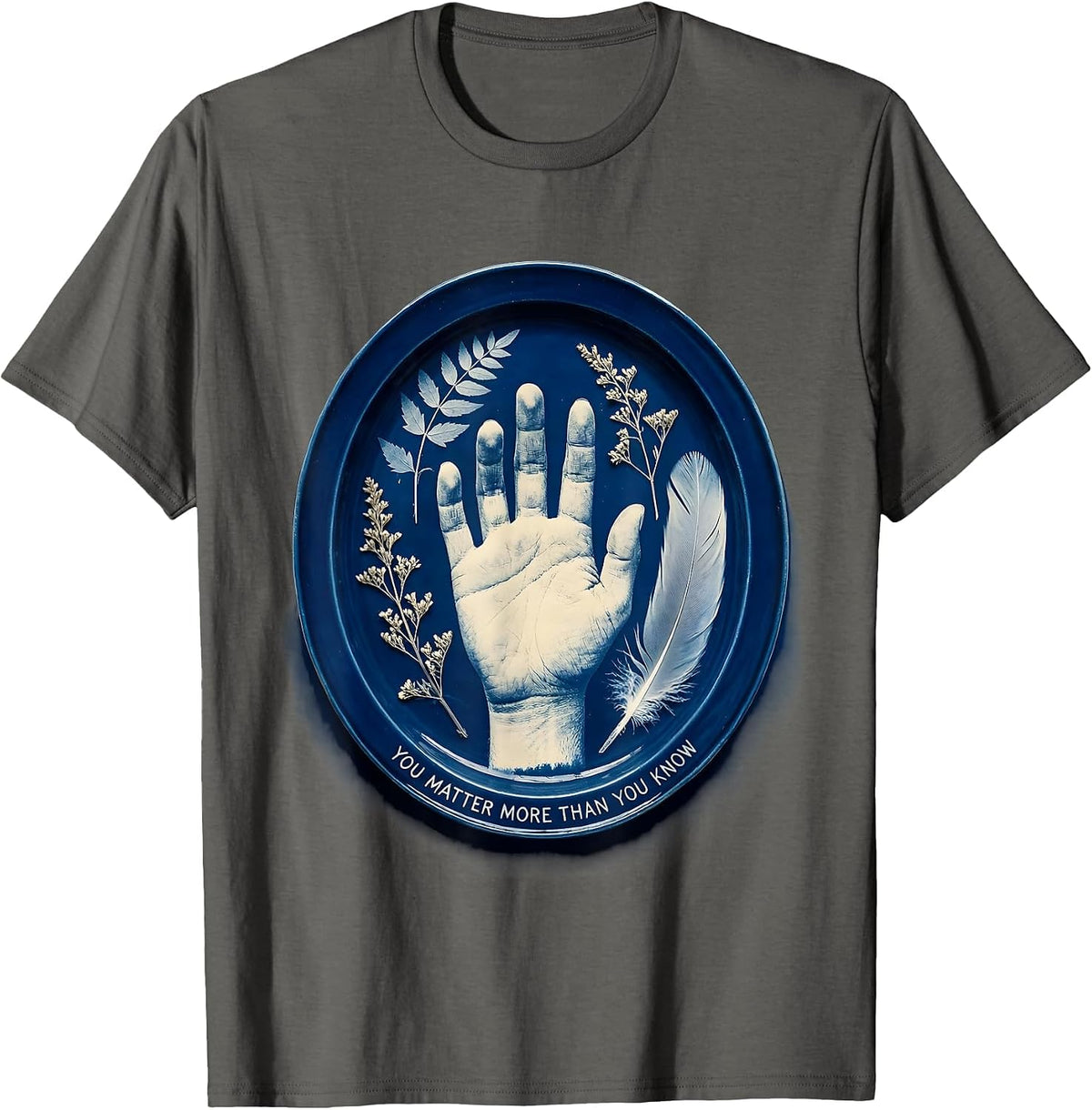 Men's You Matter More Than You Know Awareness Design T-Shirt - Asphalt Grey