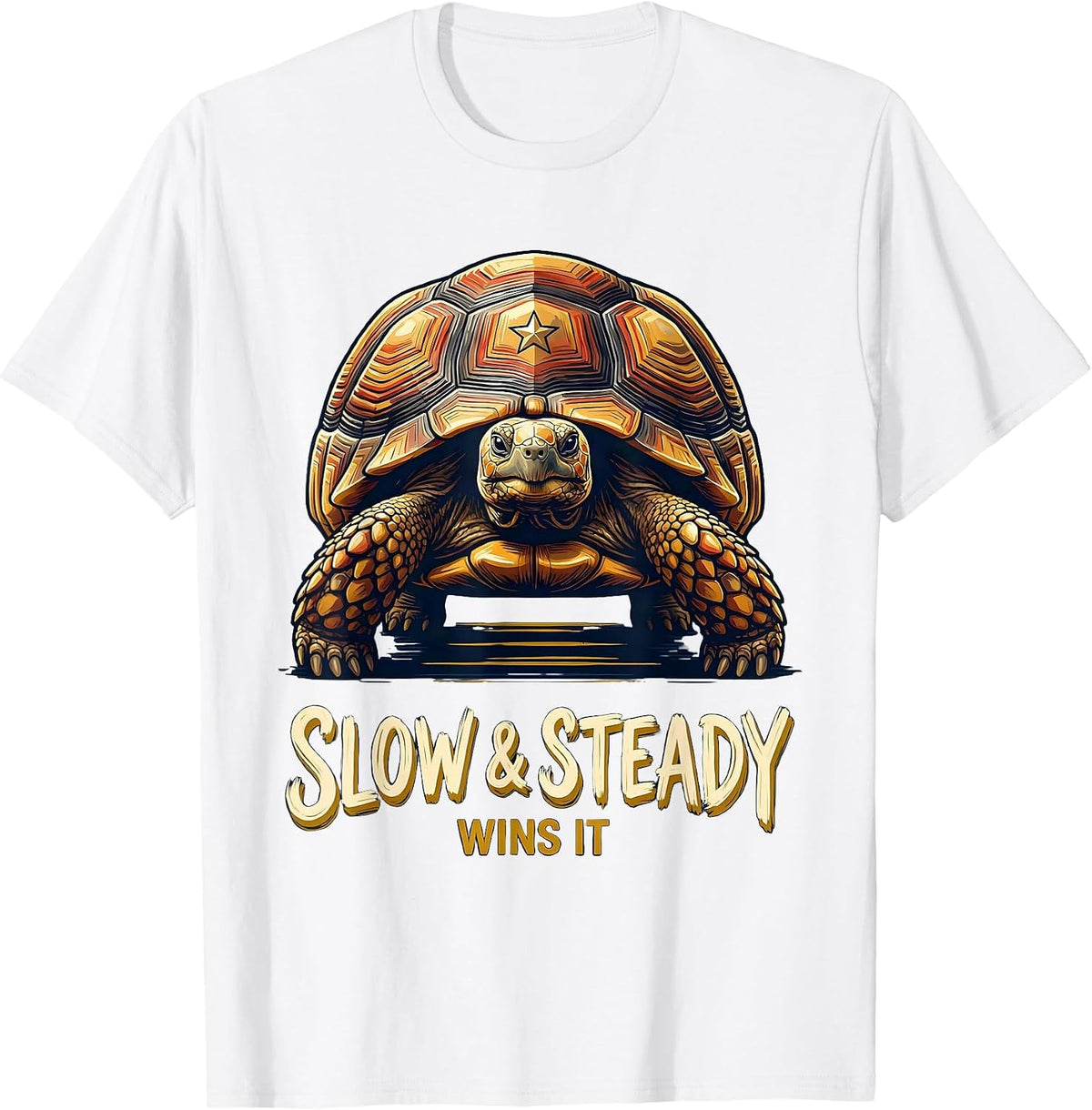 Men's Oversized Tortoise Funny Turtle Lover Novelty Humor T-Shirt - White