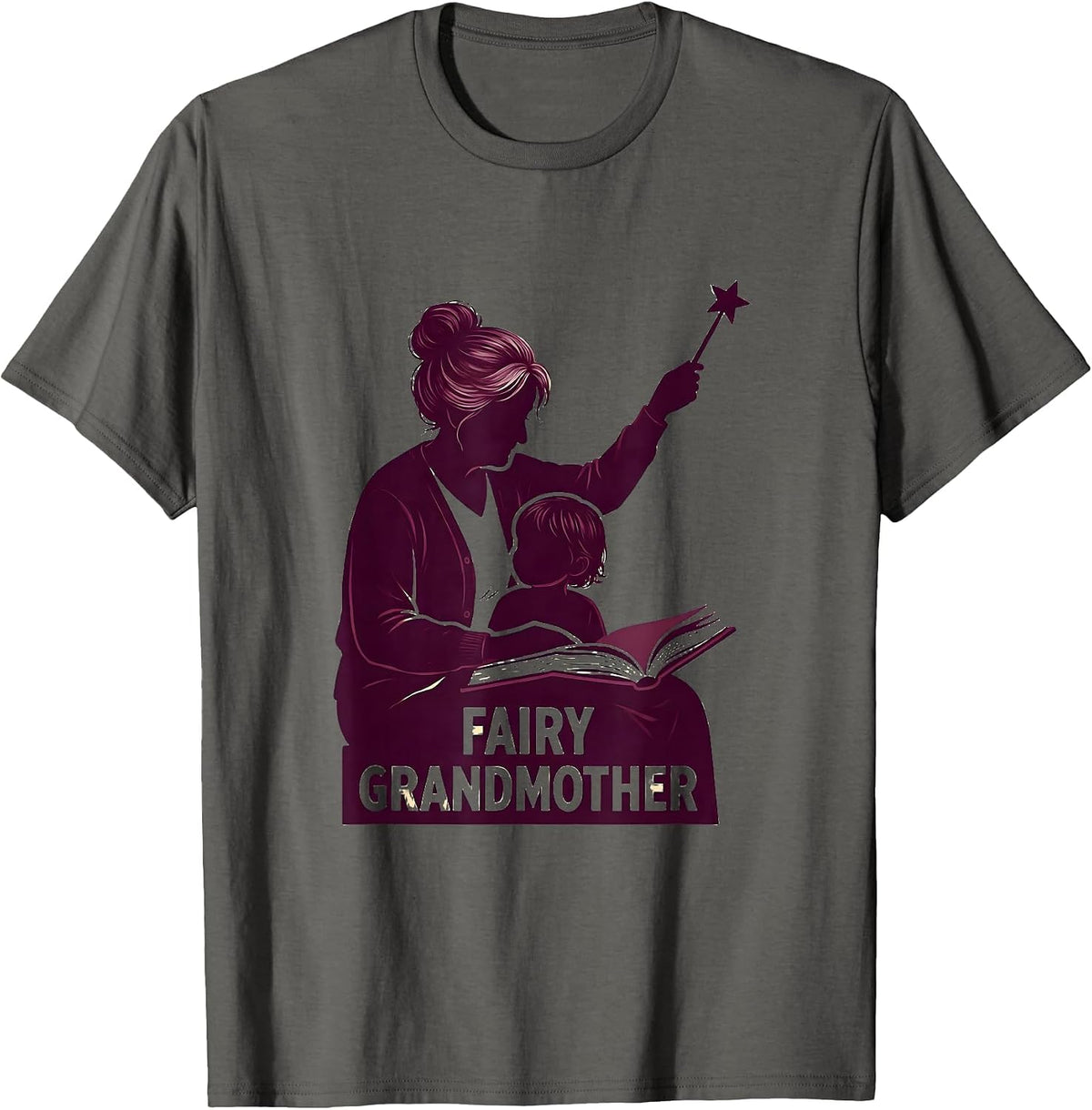Fairy Grandmother Funny Grandma Godmother Gift T-Shirt - Asphalt Grey