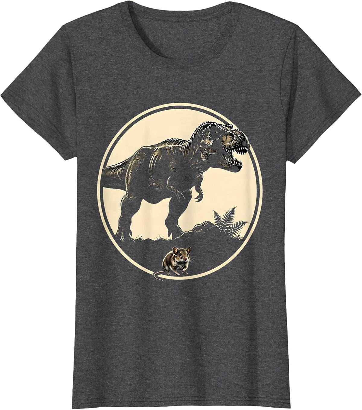 Women's Small Mammal Watches Giant Dinosaur Pass T-Shirt - Dark Heather Grey