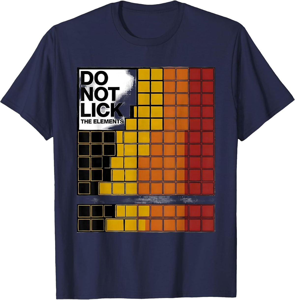 Men's Do Not Lick The Elements Funny Periodic Table Science T-Shirt - Navy Blue