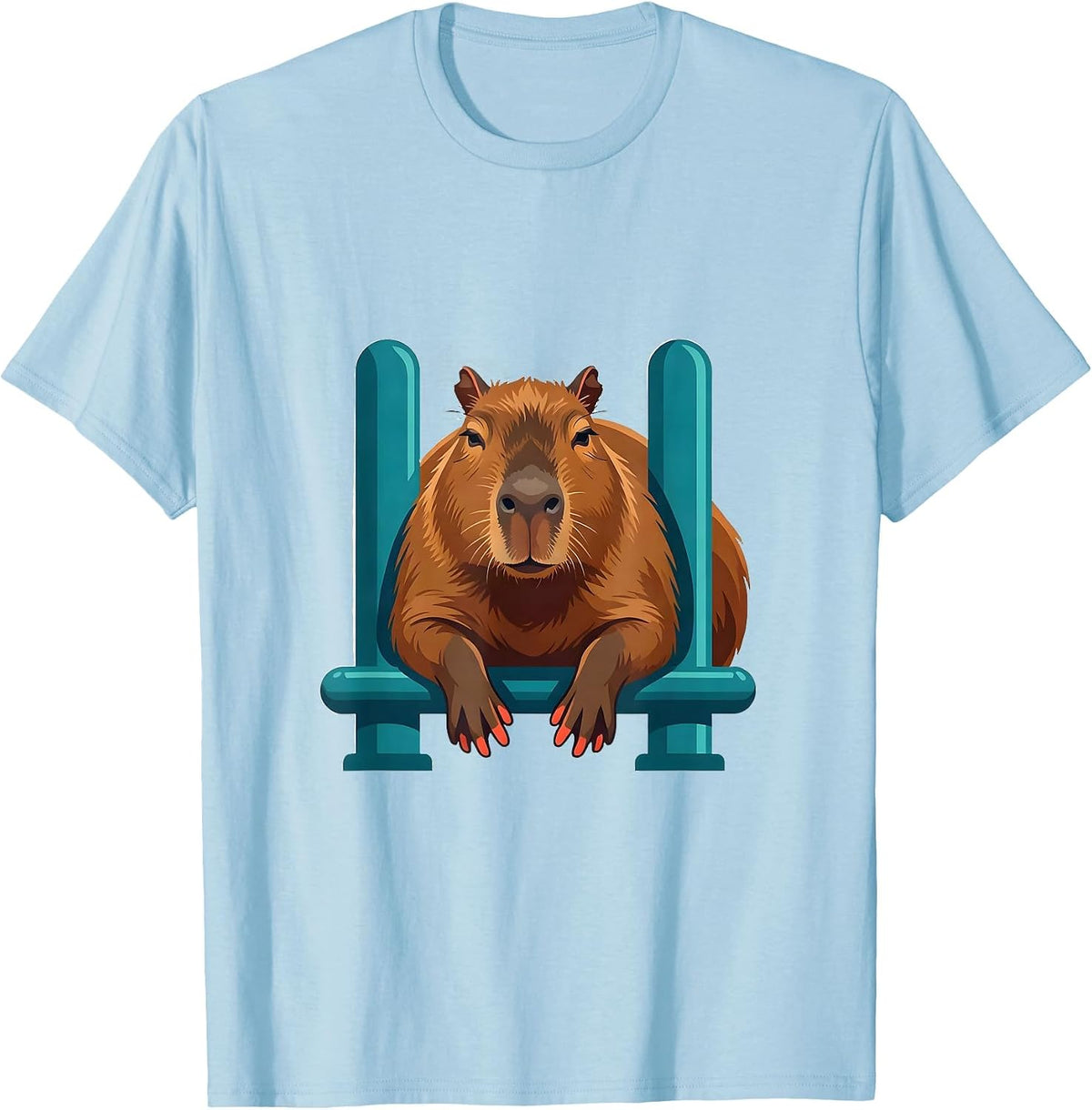 Men's Capybara Funny Animal Meme Humor T-Shirt - Baby Blue