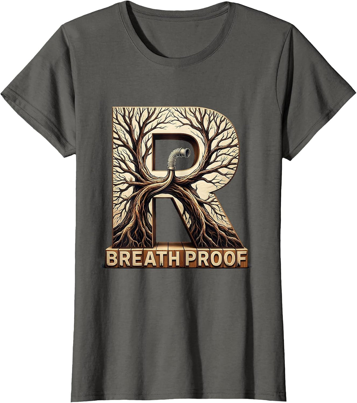 Women's Breath Proof Respiratory Therapist RT Care Week Humor T-Shirt - Asphalt Grey