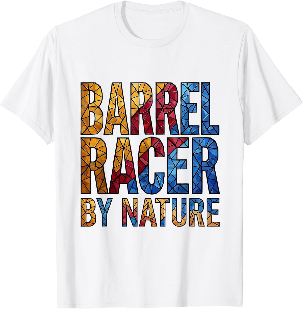 Men's Barrel Racer By Nature Cowgirl Design T-Shirt - White