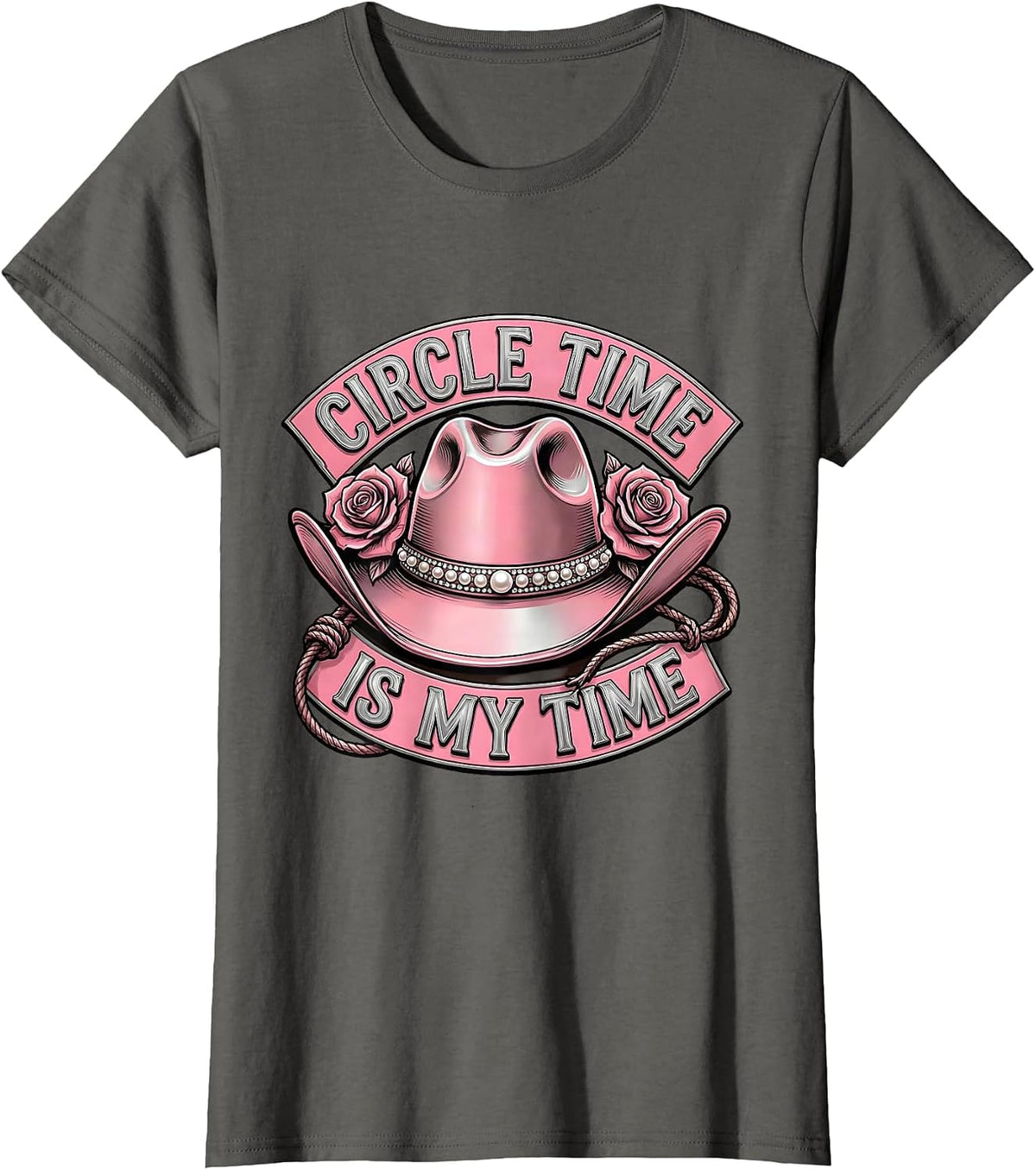 Women's Circle Time Is My Time Preschool Teacher Design T-Shirt - Asphalt Grey