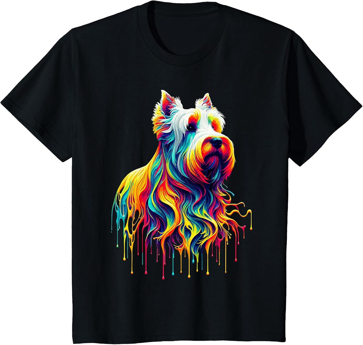 Dripping Paint Art Scottish Terrier Scottie Terriers T-Shirt - Black