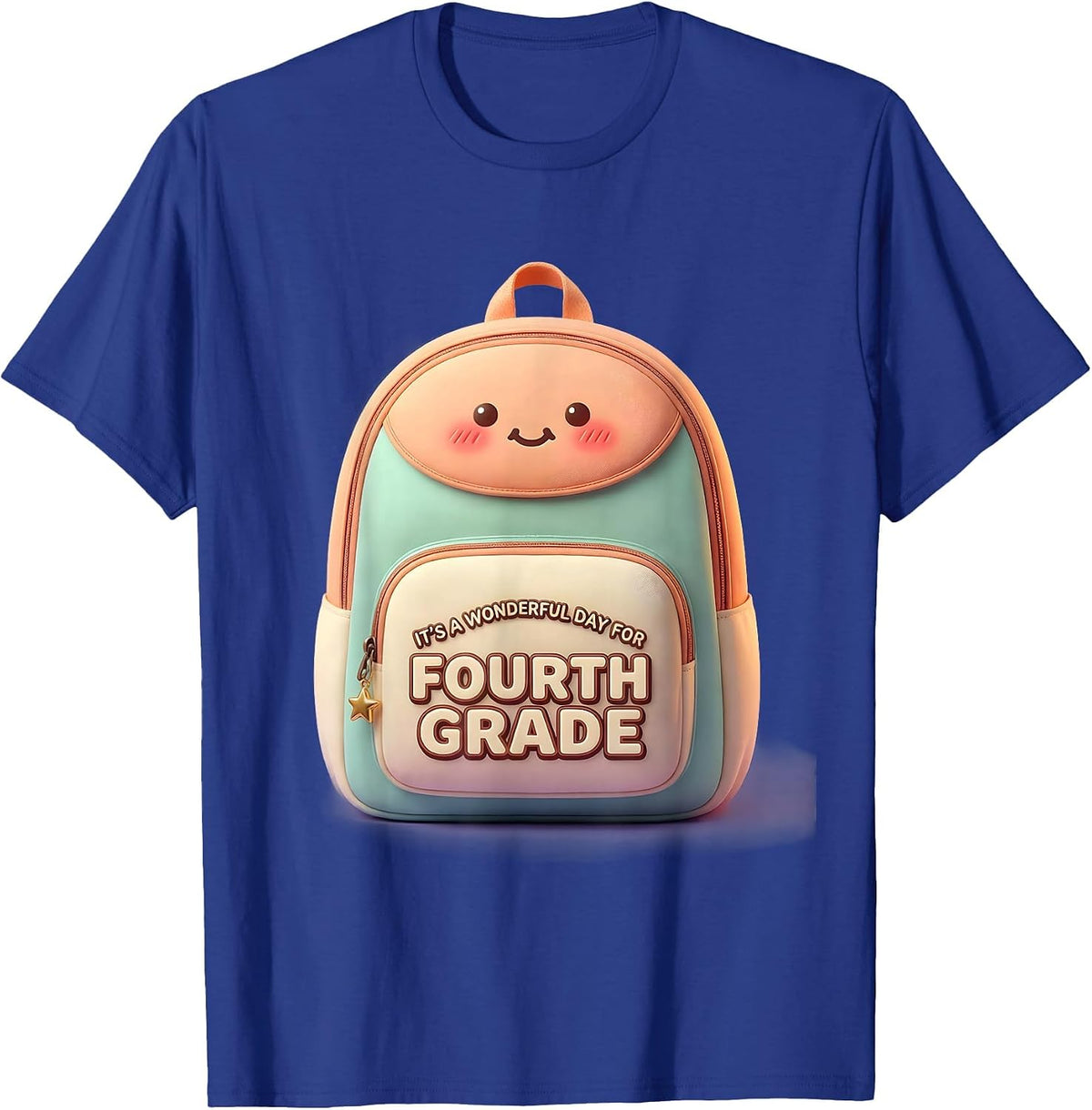 It's A Wonderful Day For Fourth Grade Cute Kawaii Teacher T-Shirt - Royal Blue