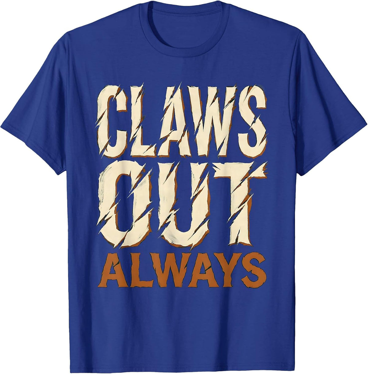 Claws Out Always Bold Dinosaur Design T-Shirt - Royal Blue