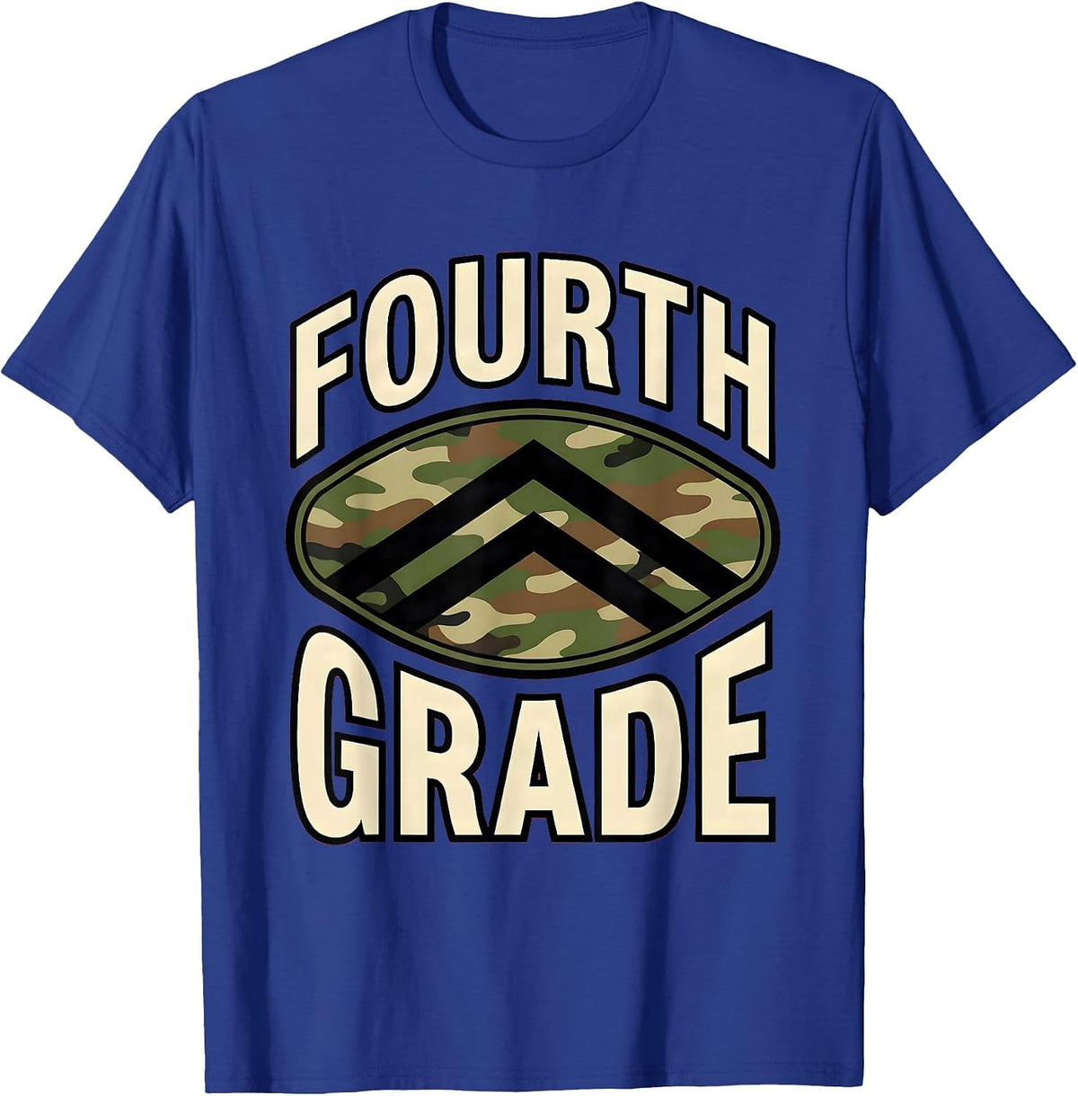 Fourth Grade Camo Back To School Boy Teacher Back To School T-Shirt - Royal Blue