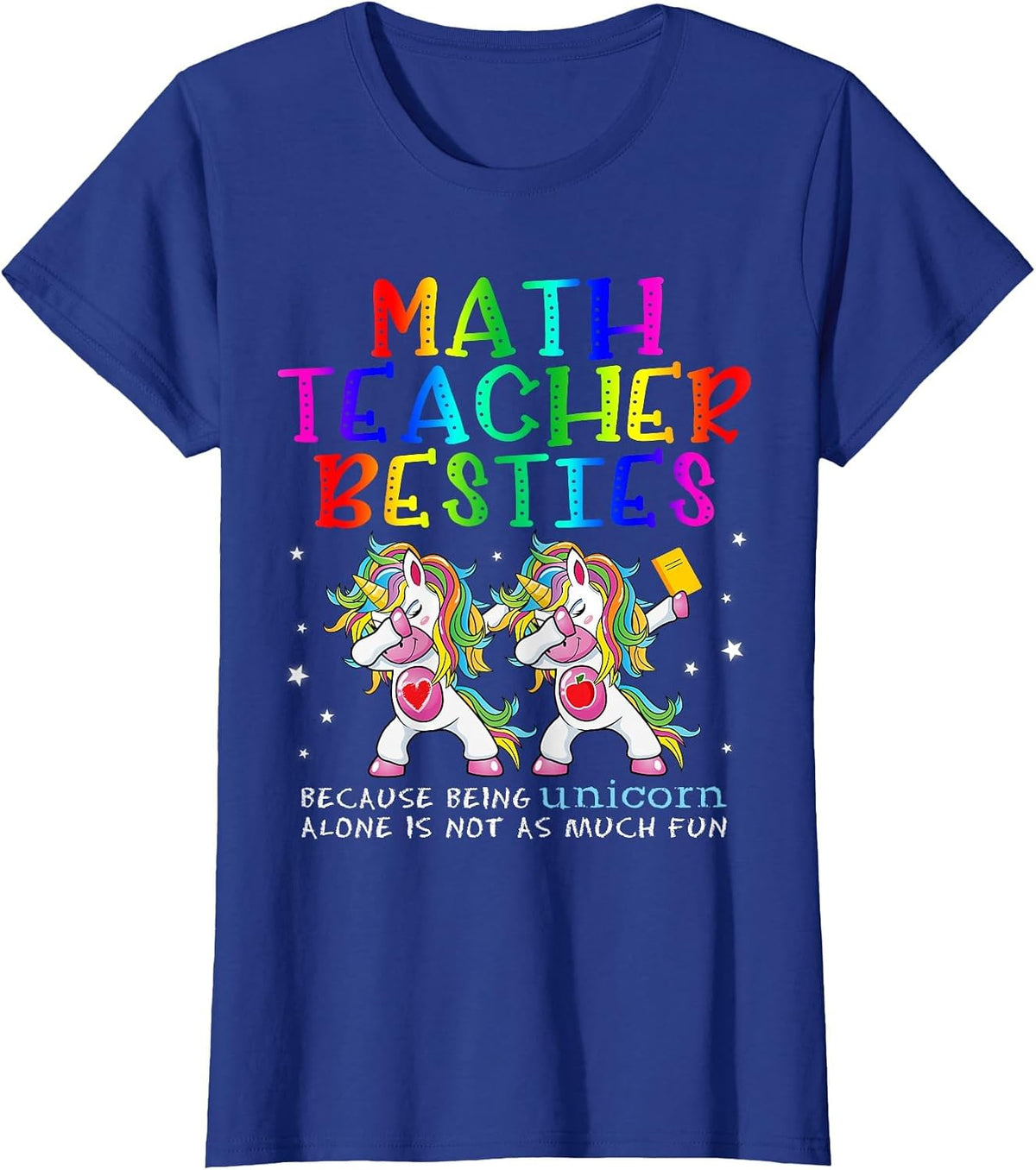 Math Teacher Besties Teacher's Day Best Friend T-Shirt - Royal Blue