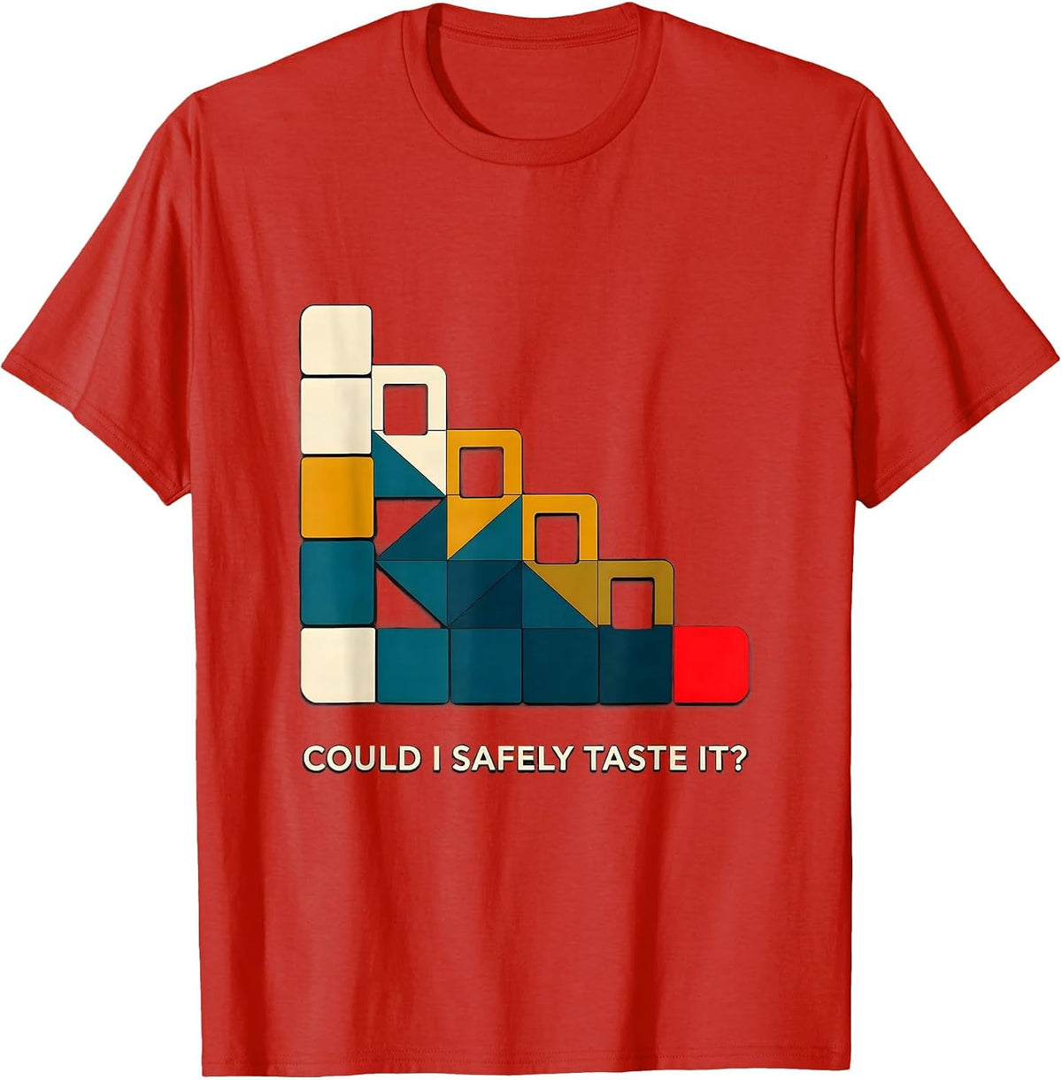 Men's Could I Safely Taste It Funny Periodic Table Teacher Science T-Shirt - Red