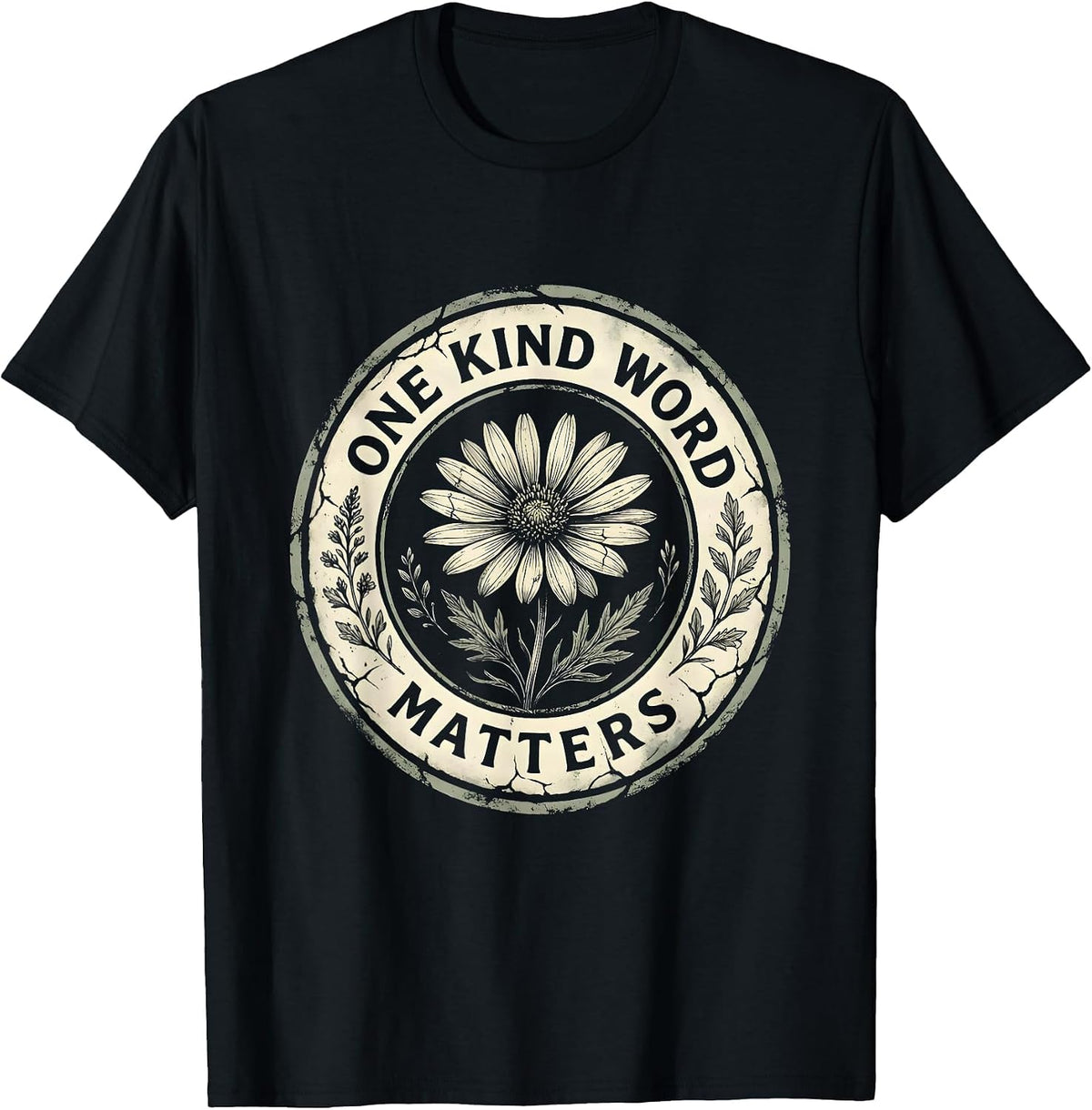 Men's One Kind Word Matters Be Kind Kindness Design T-Shirt - Black