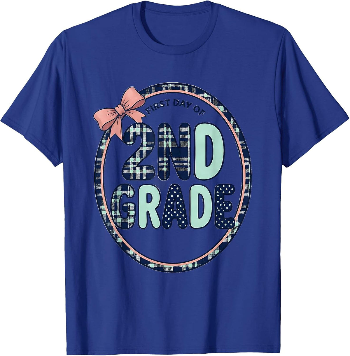 First Day Of 2nd Grade Coquette Bow Back To School Girly T-Shirt - Royal Blue