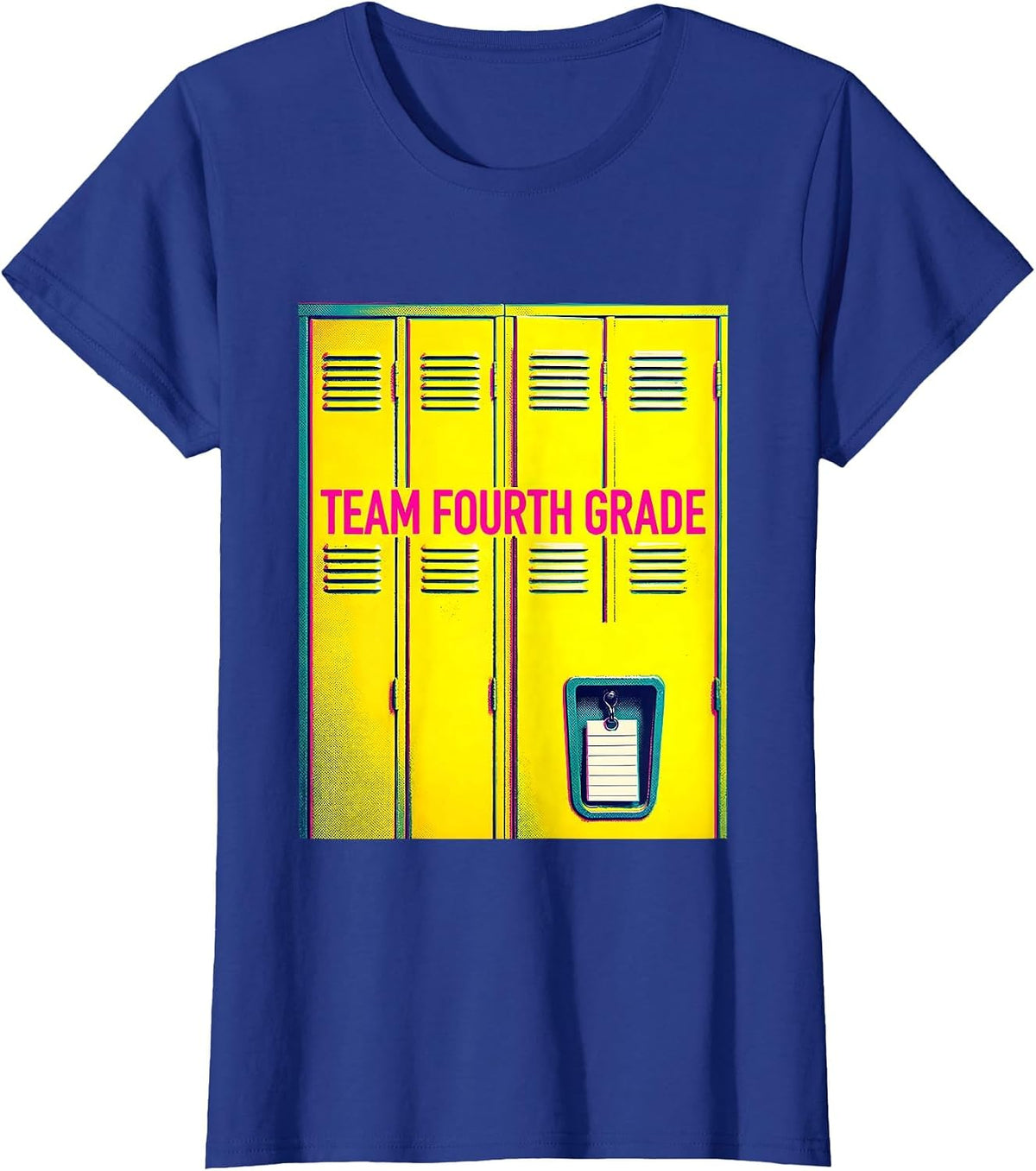 Women's Team Fourth Grade Risograph Back To School Student Teacher T-Shirt - Royal Blue