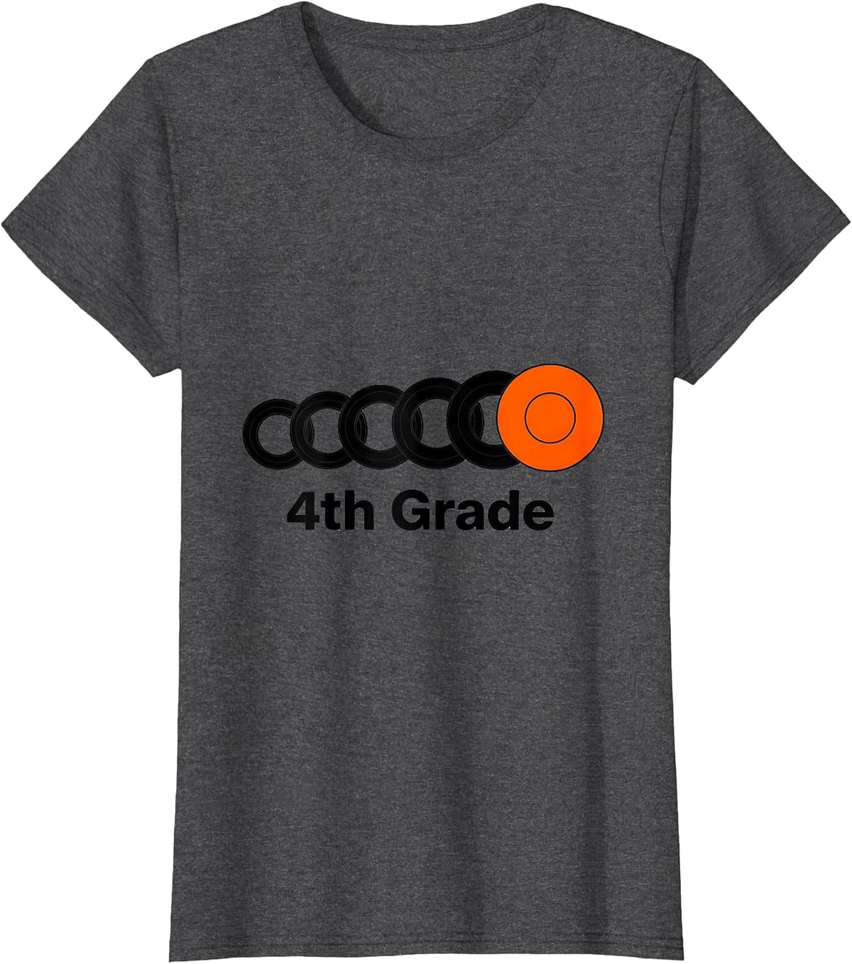Women's Groovy 4th Grade Back To School First Day of Fourth Grade T-Shirt - Dark Heather Grey