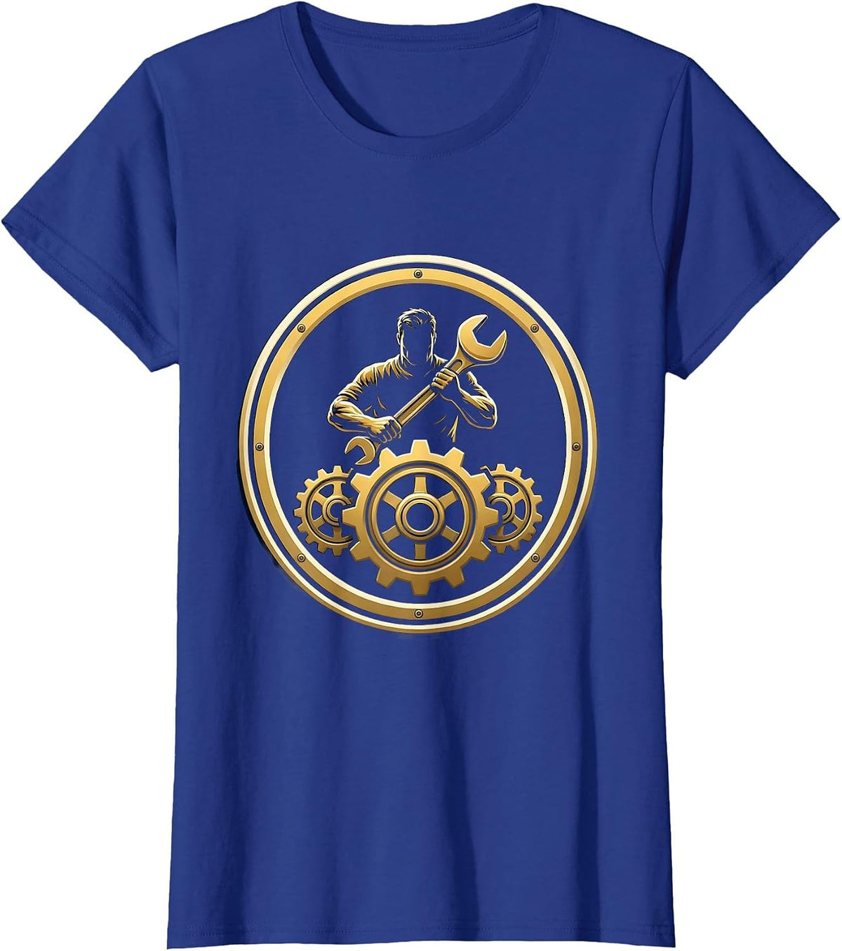 Women's Occupational Therapy Gear Assembly Illustration T-Shirt - Royal Blue