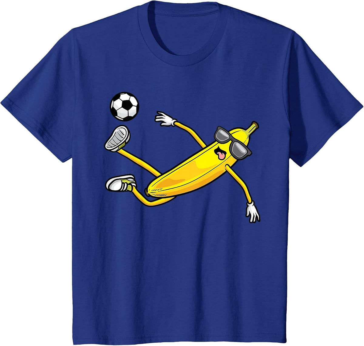 Banana Playing Soccer Fruit Soccer Player T-Shirt - Royal Blue