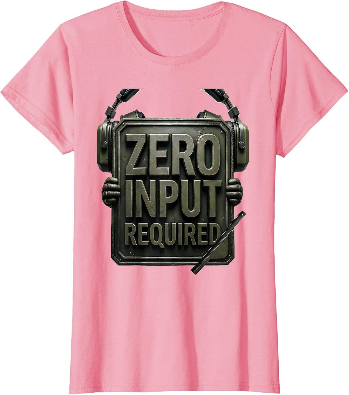 Women's Zero Input Required Funny Capybara Gamer Meme Humor T-Shirt - Pink