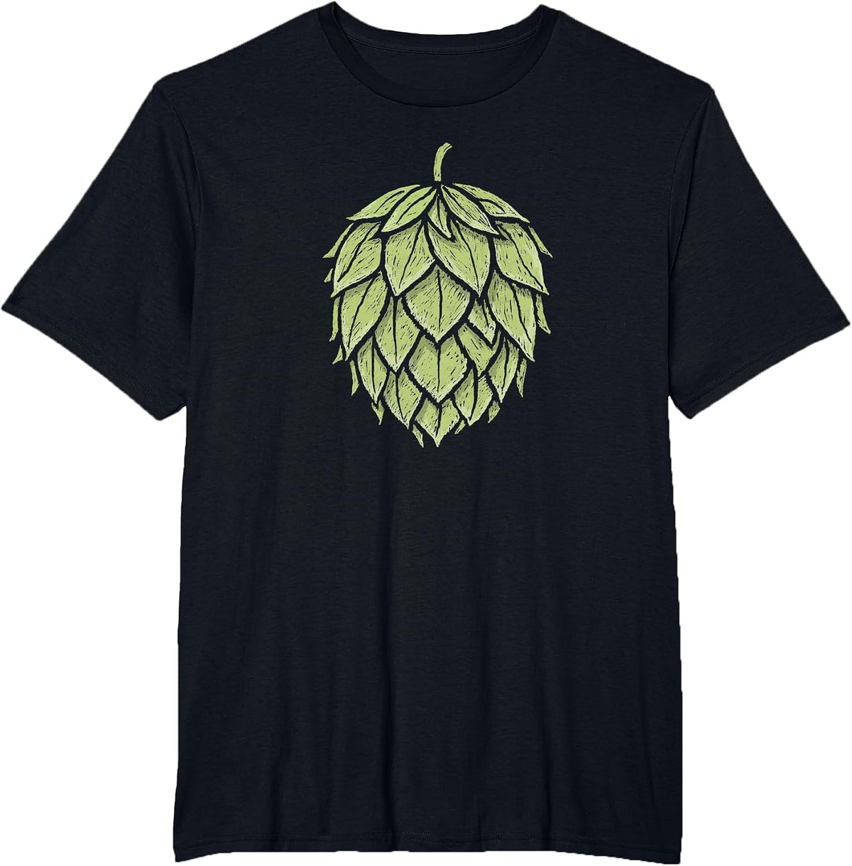 Retro Hops Lover Vintage Minimalist Beer Graphic T-Shirt - Black