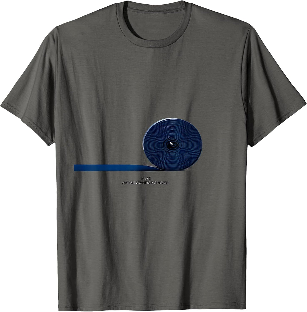 10-42 Watch Stands Relieved Thin Blue Line Police Support T-Shirt - Asphalt Grey