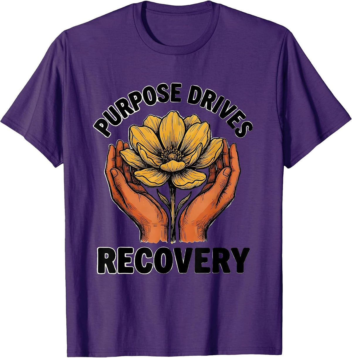 Men's Purpose Drives Recovery Occupational Therapy Design T-Shirt - Purple