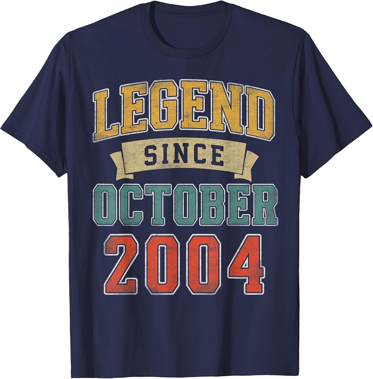 Legend October 2004 21st Birthday Men Women 21 Year Old T-Shirt - Navy Blue