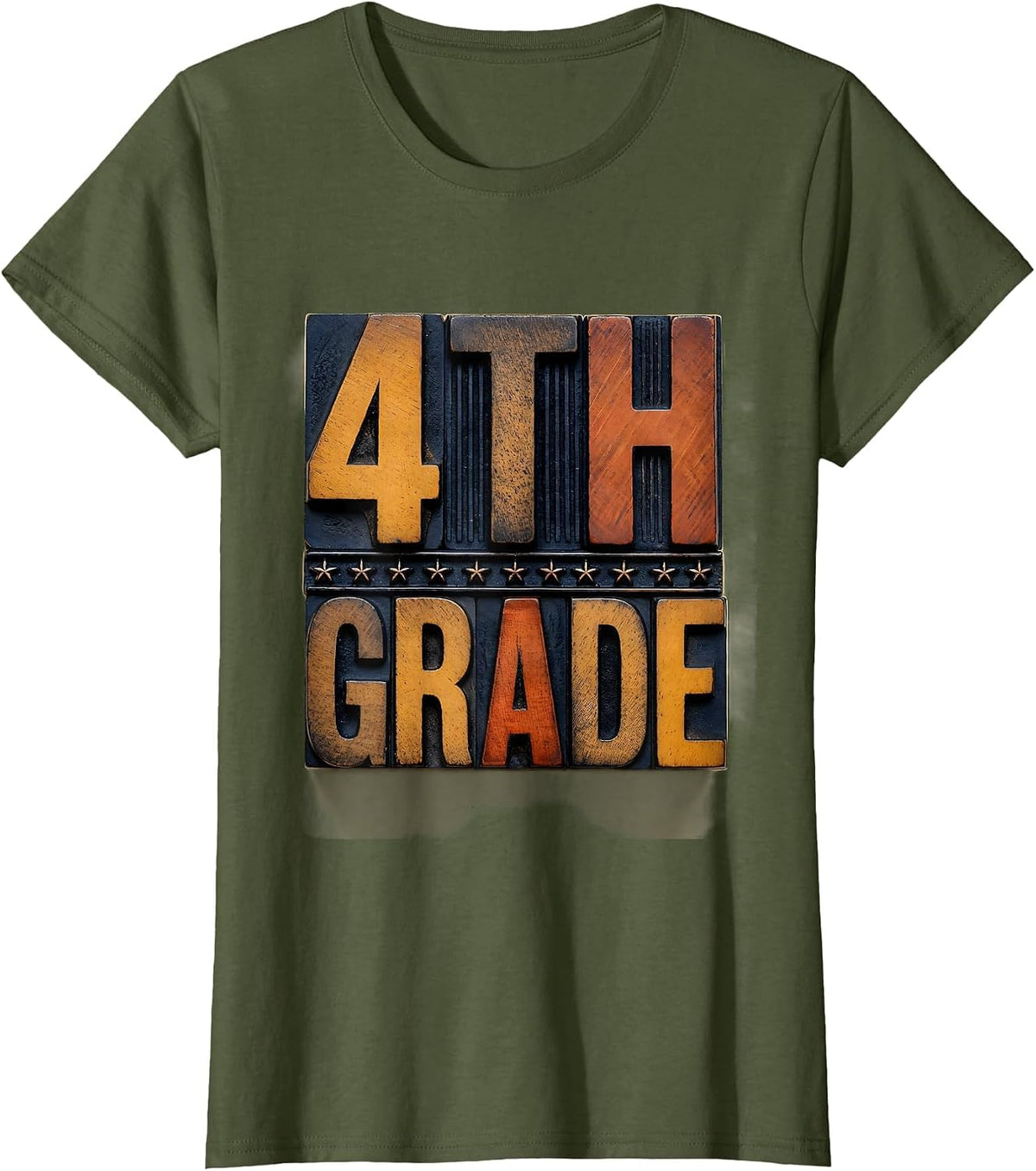 Women's Groovy 4th Grade Back To School First Day of Fourth Grade T-Shirt - Olive Green