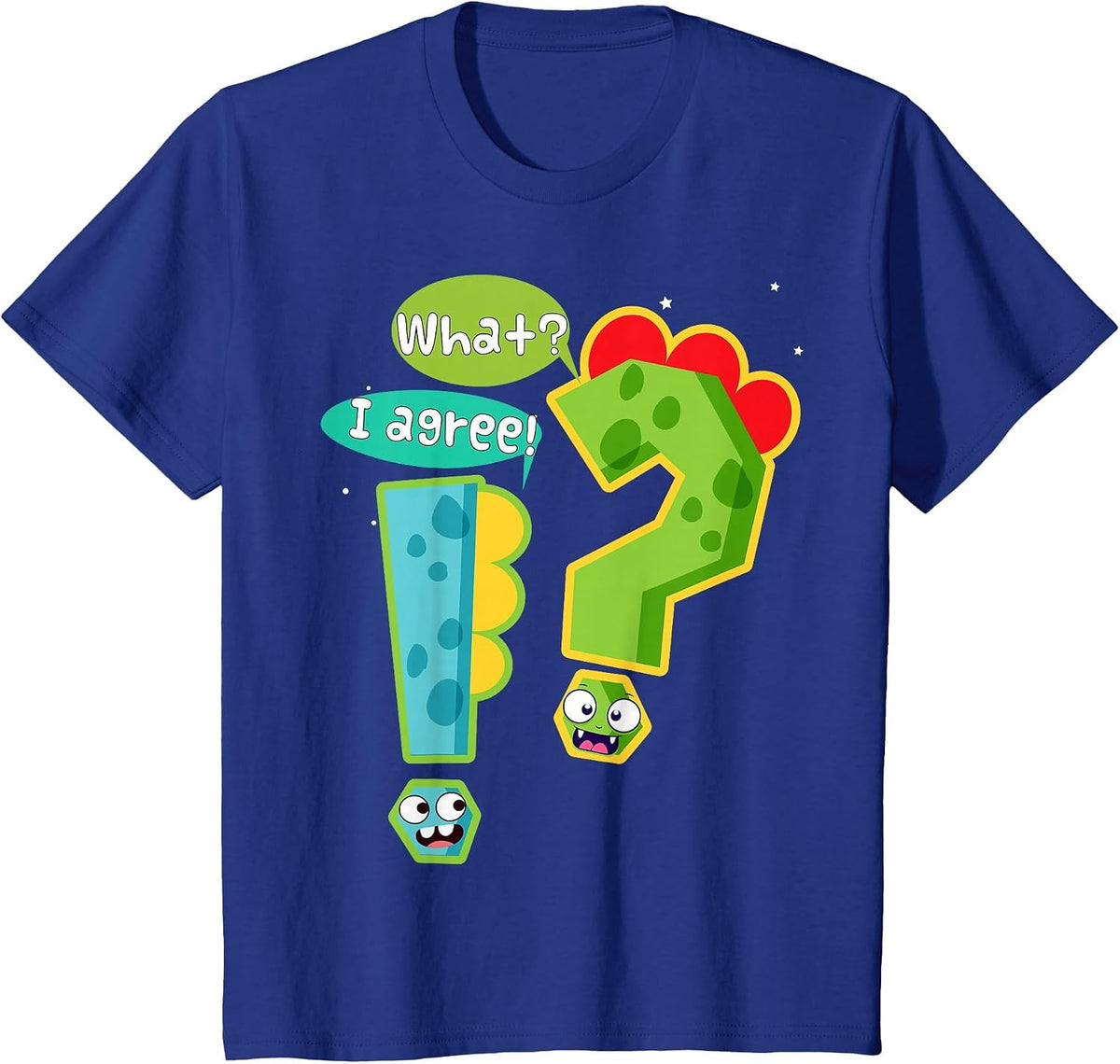 Funny Grammar Punctuation Teacher Exclamation Question Mark T-Shirt - Royal Blue