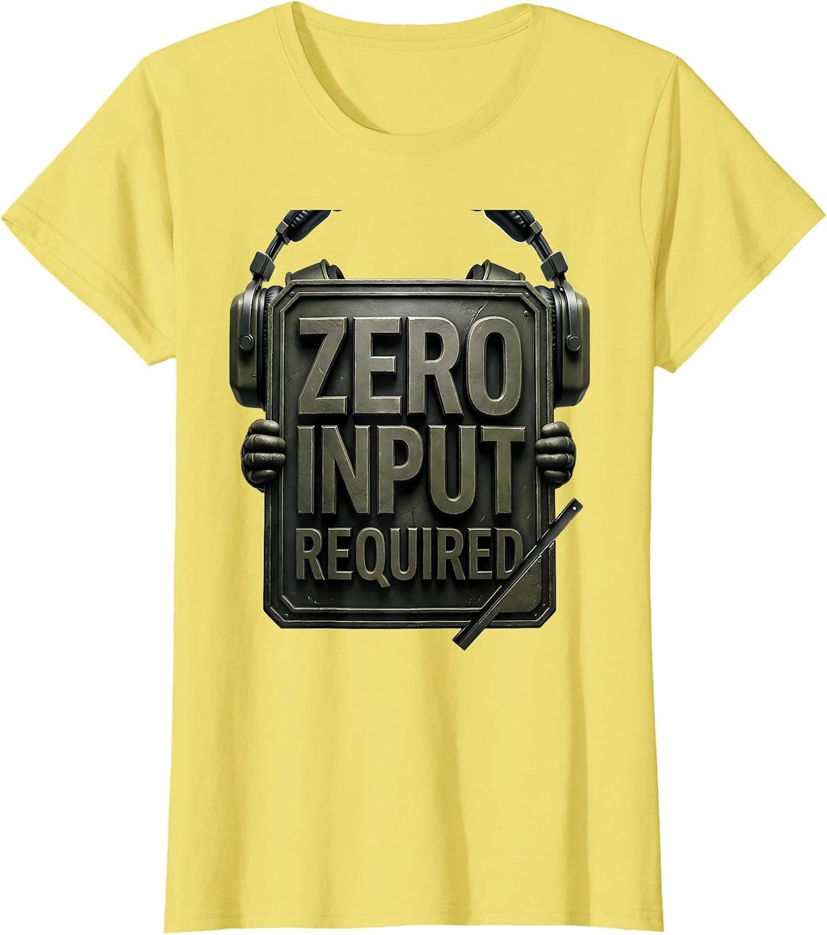 Women's Zero Input Required Funny Capybara Gamer Meme Humor T-Shirt - Lemon Yellow