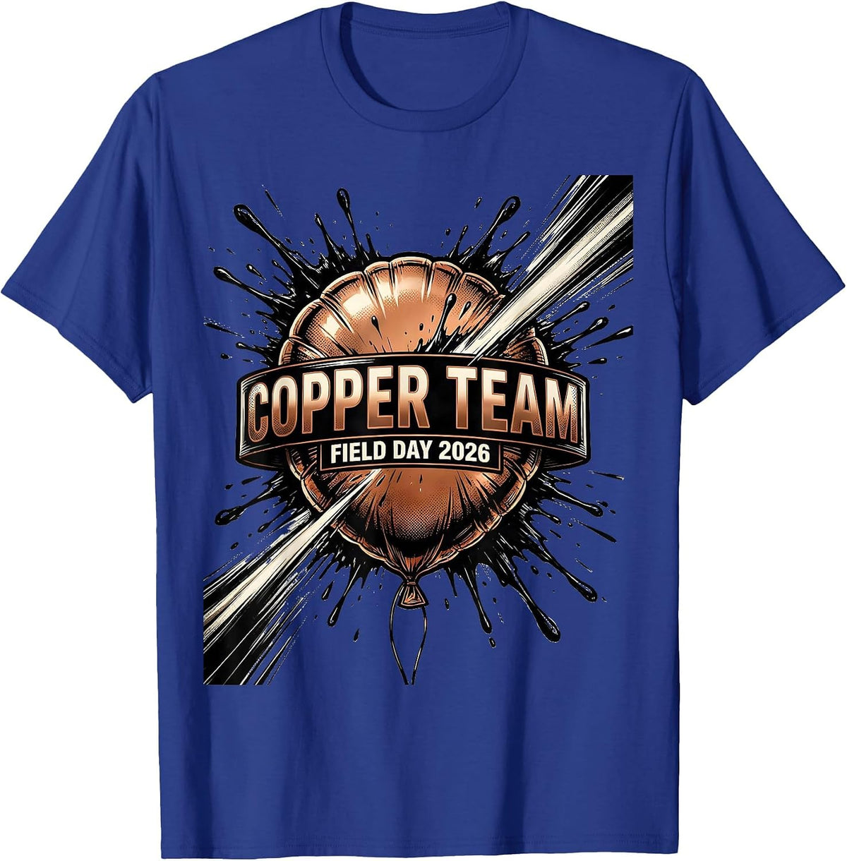 Copper Team Field Day 2026 Comic Book Teacher Kids T-Shirt - Royal Blue