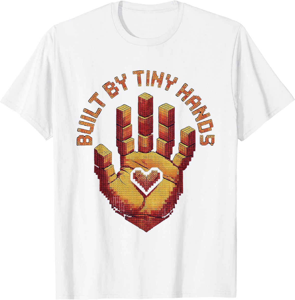 Built by Tiny Hands Preschool Teacher Design T-Shirt - White
