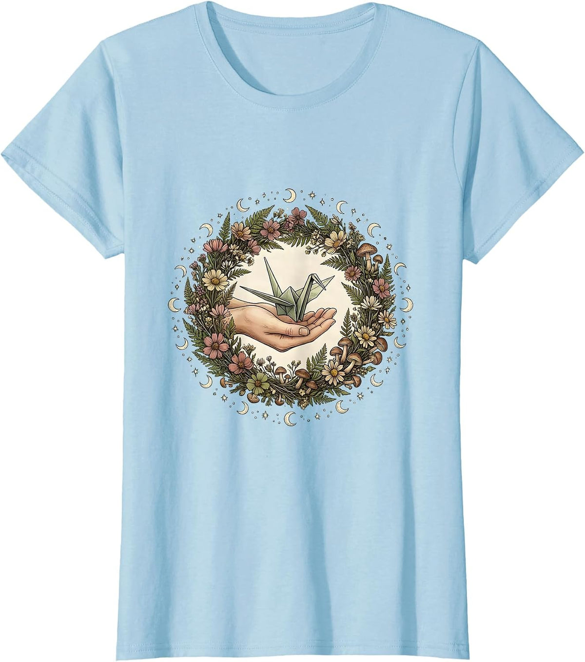 Women's Origami Crane Occupational Therapy Art T-Shirt - Baby Blue