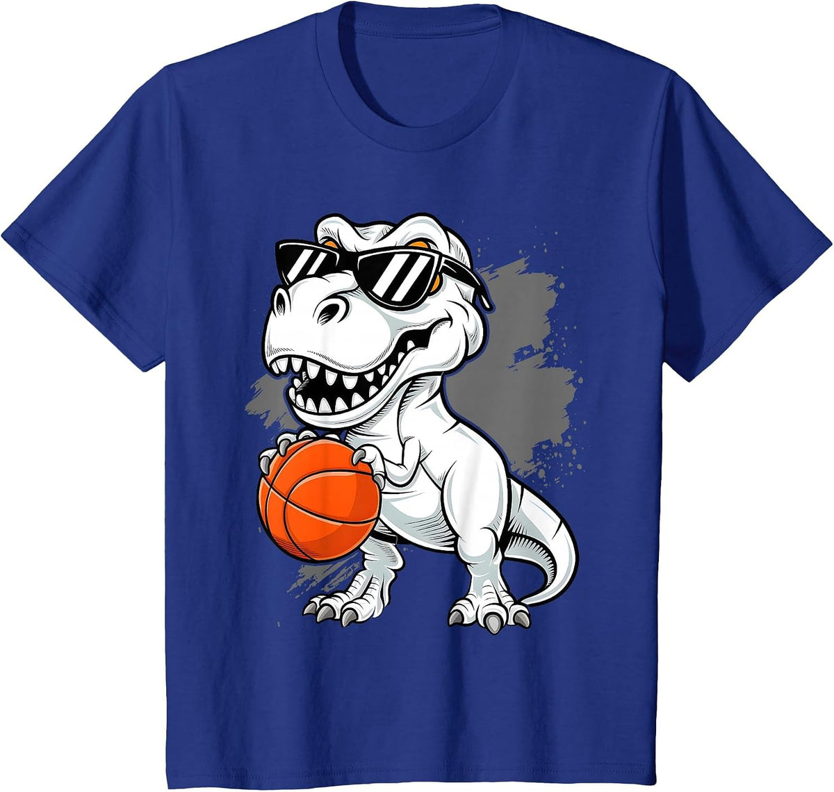 Trex Dinosaur Basketball Cute Sport Toddler Player Kids Boys T-Shirt - Royal Blue