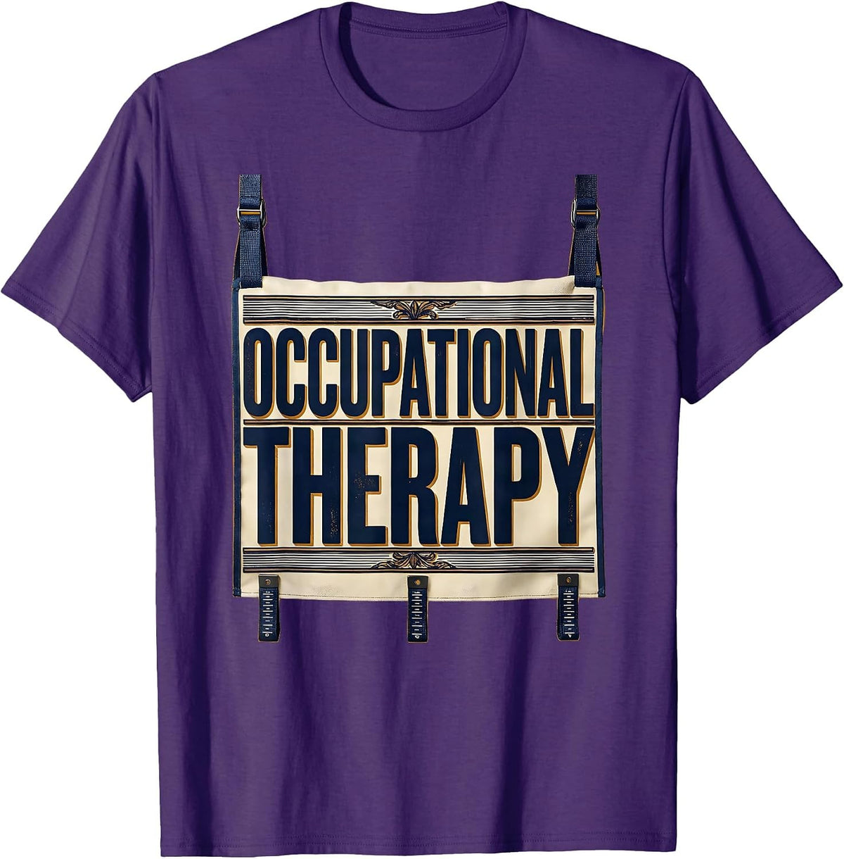 Men's Occupational Therapy Retro Vintage OT Month Pediatric T-Shirt - Purple